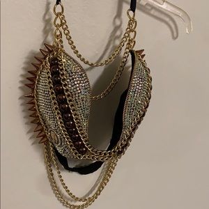 Studded bra gold brown silver 34D  just in new